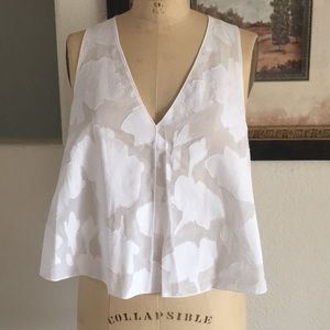 rag & bone appliqué camisole in white.
